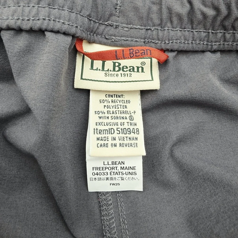 LL Bean Mens Multisport Pants Gray Size 2XL Stretch Performance UPF Quick Dry